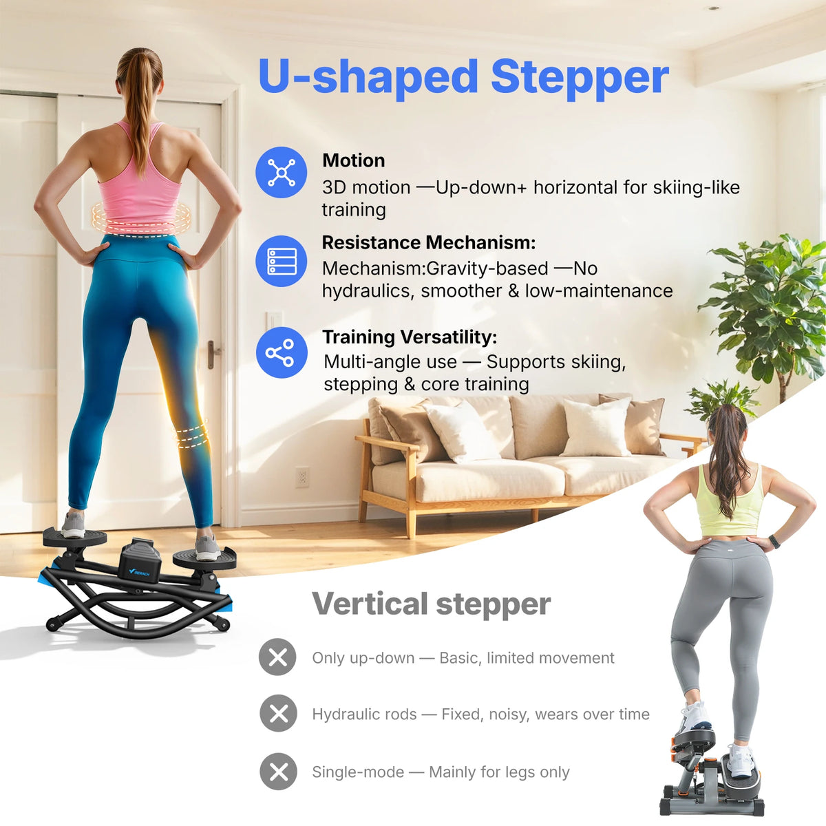 Merach Silent Rocking Stepper For Core And Waist Training