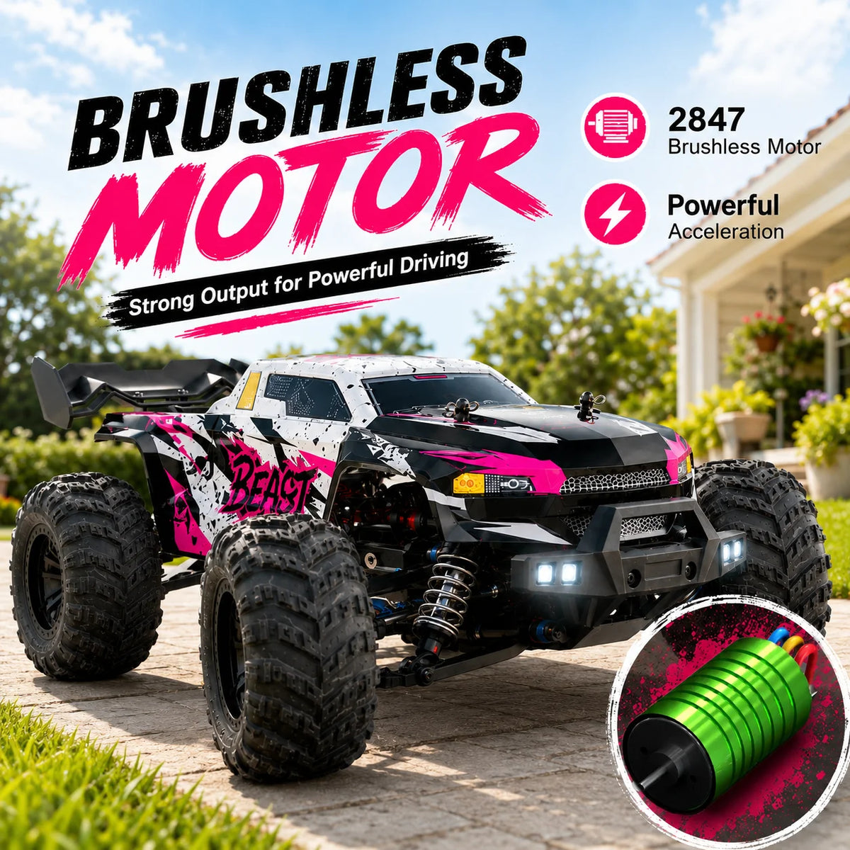 ZNLYRION 4WD Off Road RC Monster Truck With Rechargeable Batteries