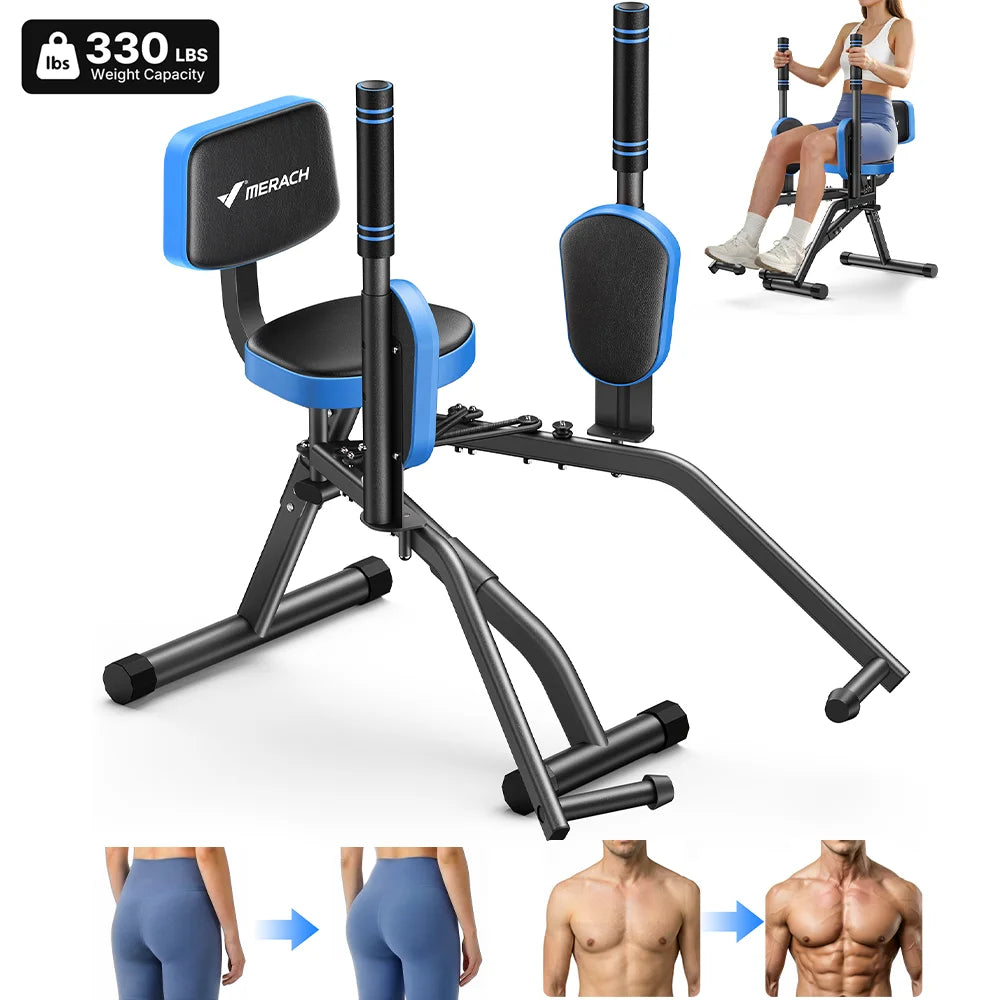 Merach Hip Abductor Machine Adjustable Resistance Home Gym Leg Trainer