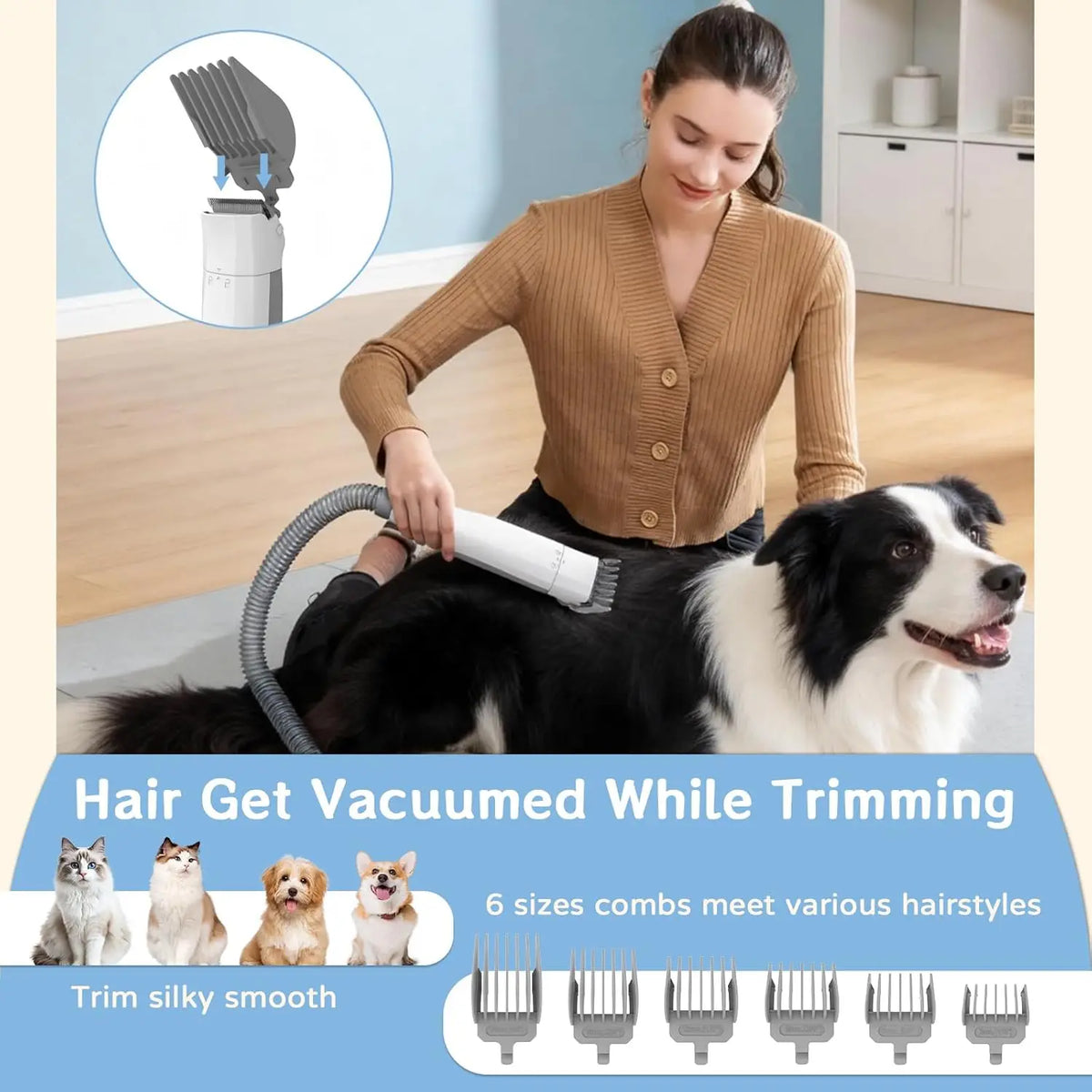Professional Pet Grooming Vacuum Kit With Nail And Paw Trimmer