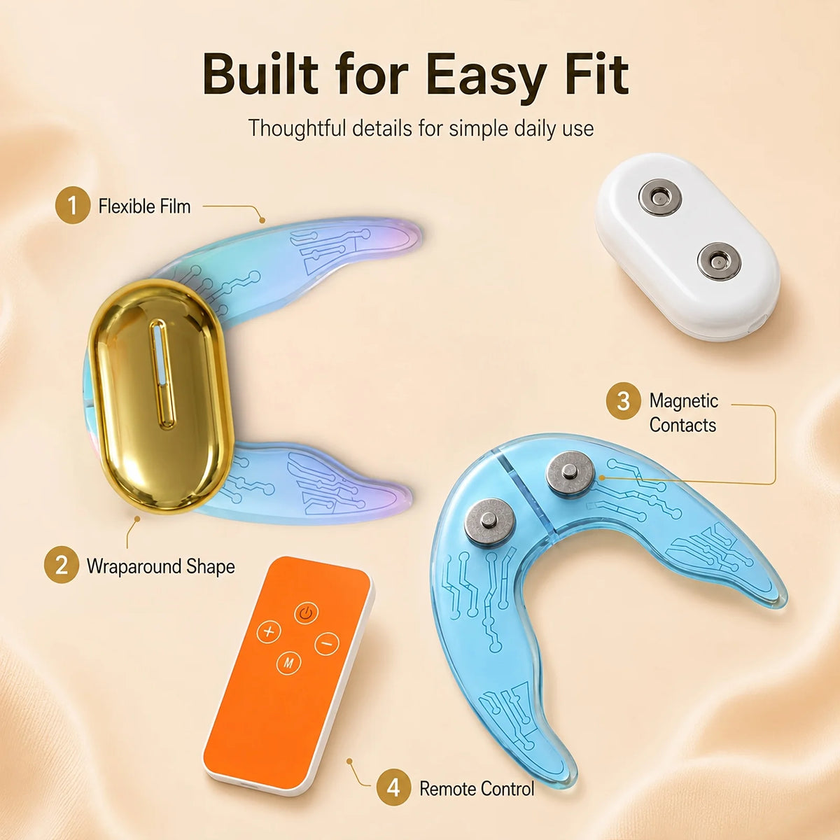 Jitesy Wireless Led Ems Eye Massager For Face Care