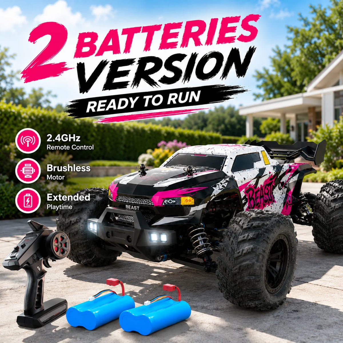 ZNLYRION 4WD Off Road RC Monster Truck With Rechargeable Batteries