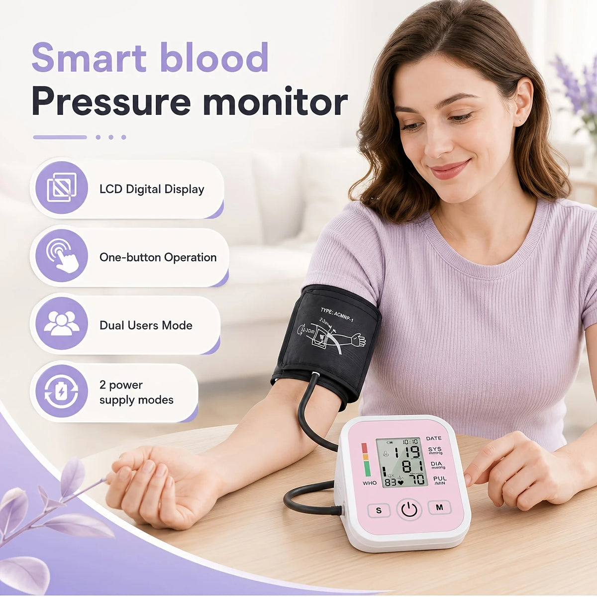 Jitesy Digital Arm Blood Pressure Monitor With Pulse Oximeter