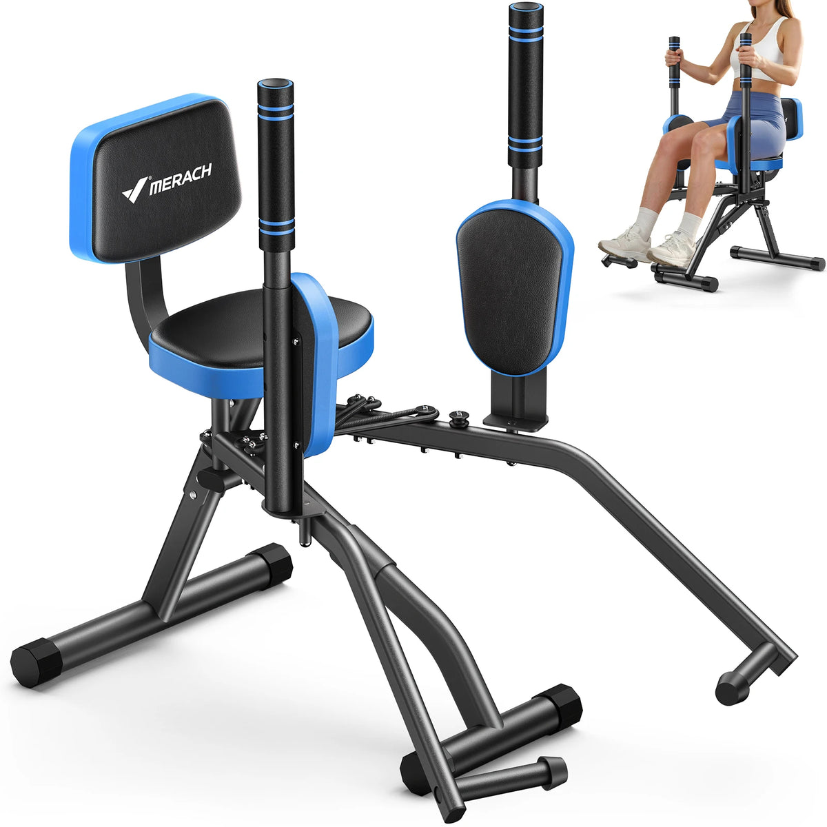Merach Hip Abductor Machine Adjustable Resistance Home Gym Leg Trainer