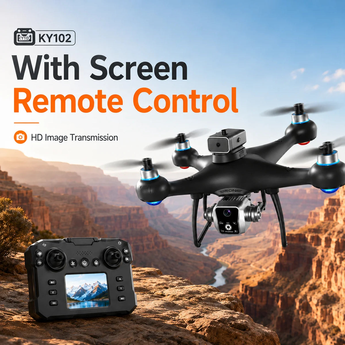ZNLYRION Brushless Drone KY102 With Screen Remote 360 Obstacle Avoidance