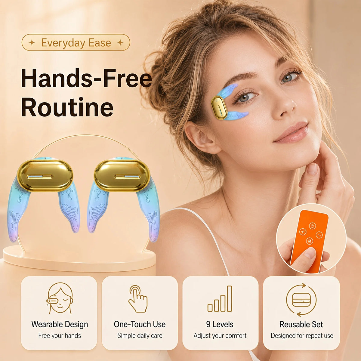 Jitesy Wireless Led Ems Eye Massager For Face Care