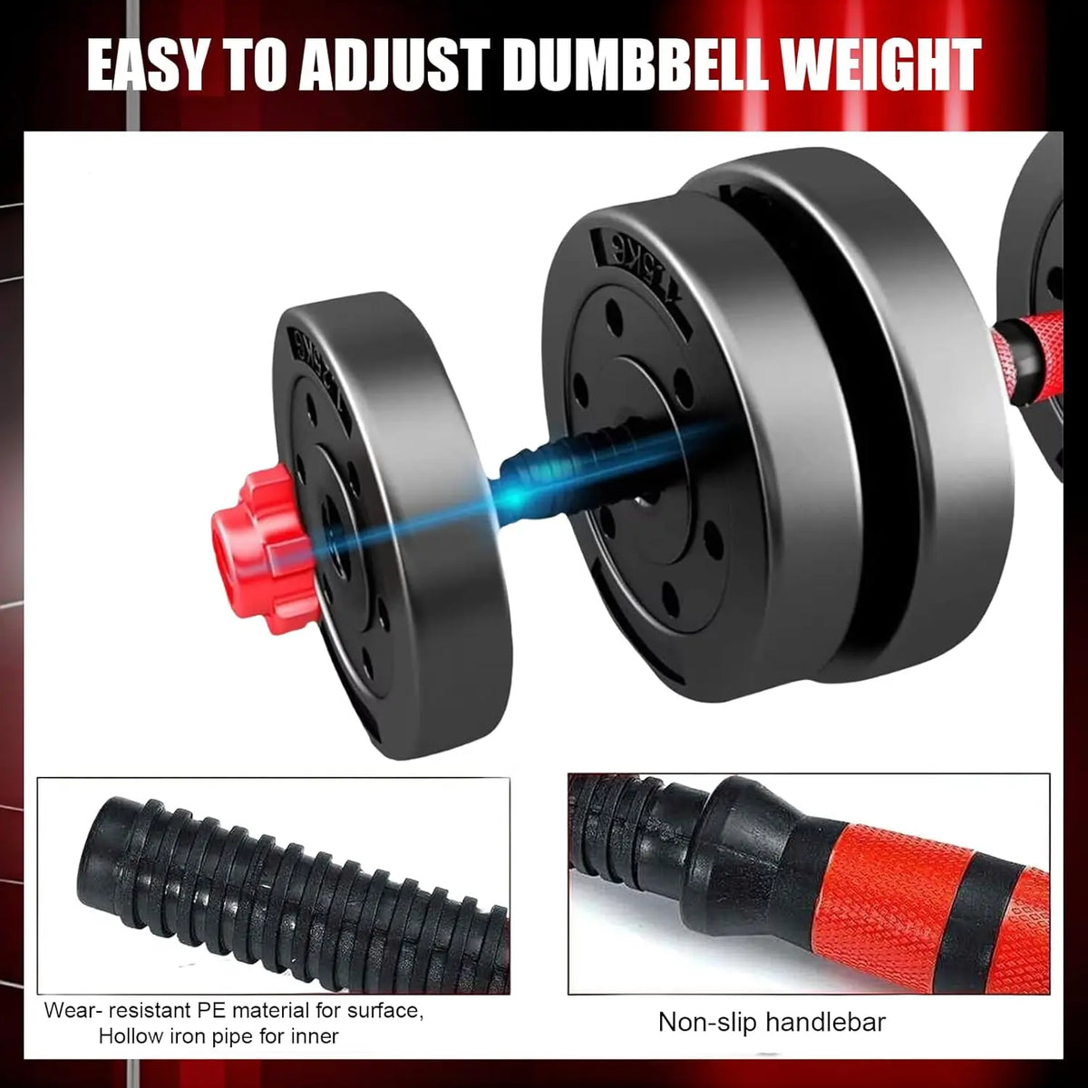 Heavy Duty Adjustable Dumbbell Set With Ergonomic Handles For Fitness