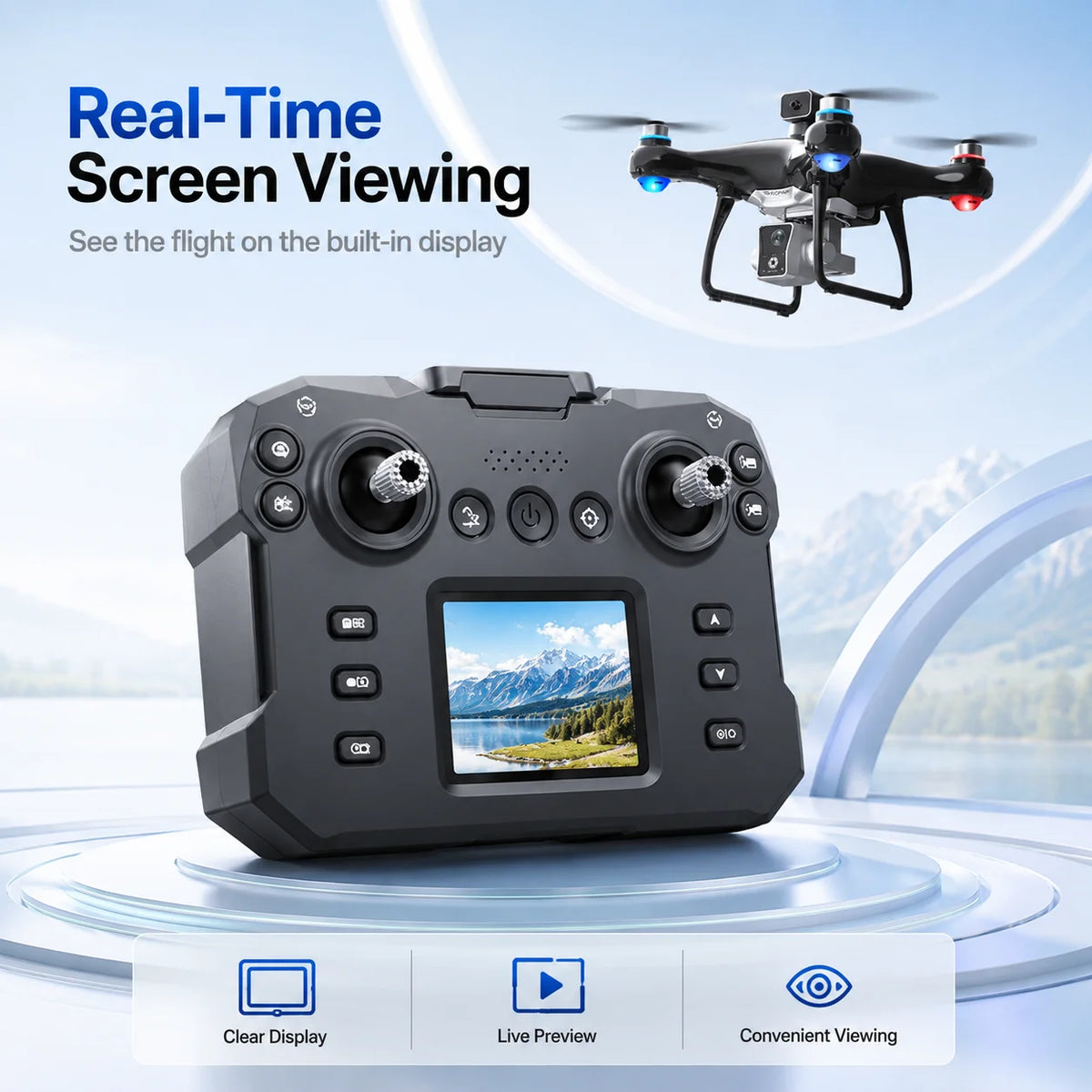ZNLYRION Brushless Drone KY102 With Screen Remote 360 Obstacle Avoidance