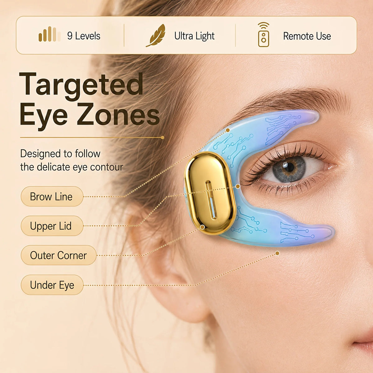 Jitesy Wireless Led Ems Eye Massager For Face Care
