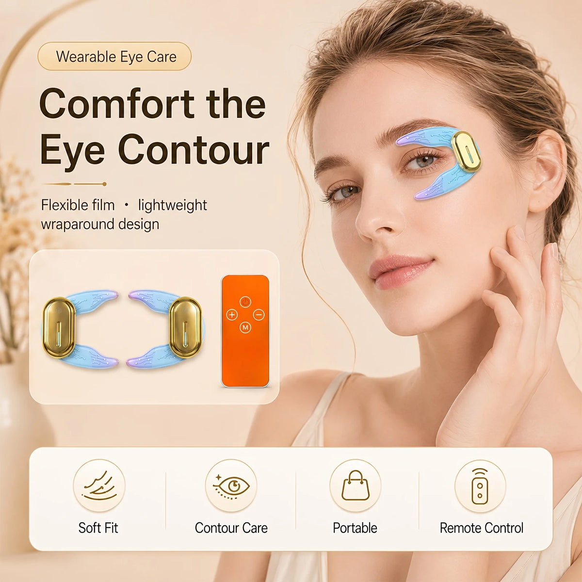 Jitesy Wireless Led Ems Eye Massager For Face Care