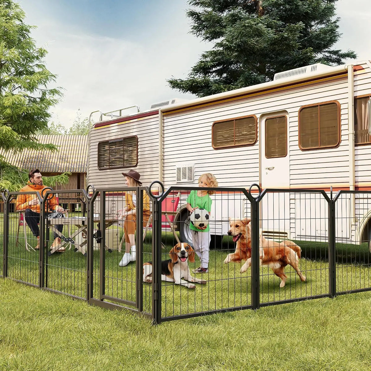 Garvee Heavy Duty Metal Dog Playpen With Self Locking Door