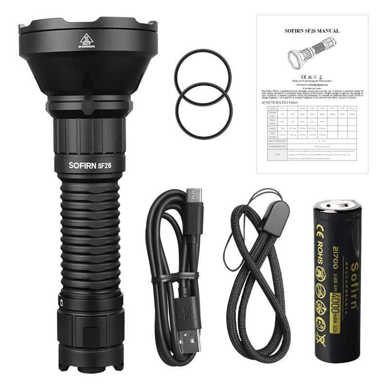 Sofirn SF26 2000lm SFT40 LED Tactical Flashlight With Power Bank