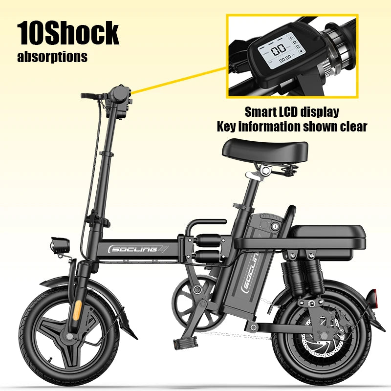 Compact Foldable Electric Bicycle Featuring Powerful Brushless Motor