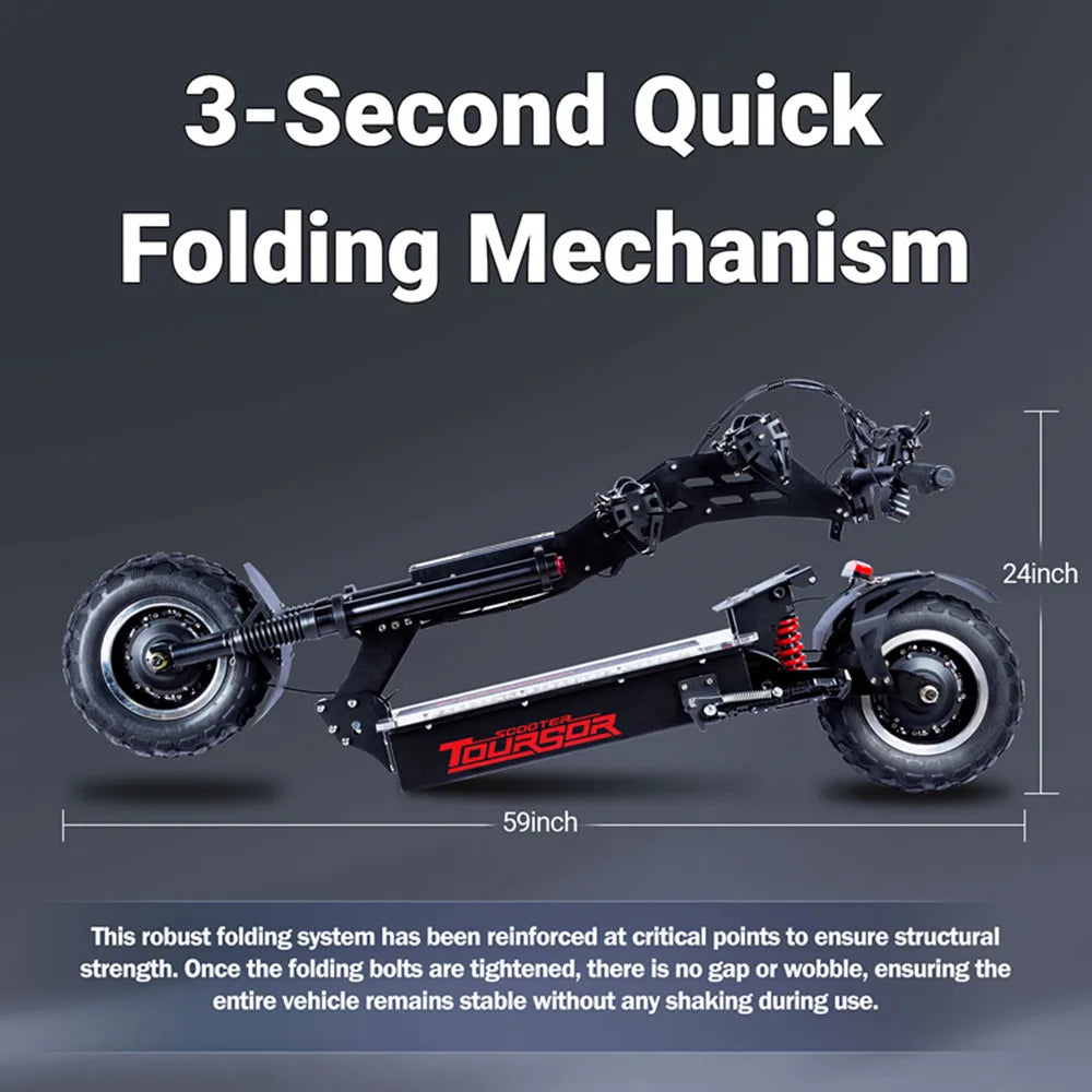 Toursor Dual Motor Electric Scooter With Nfc Keyless Entry