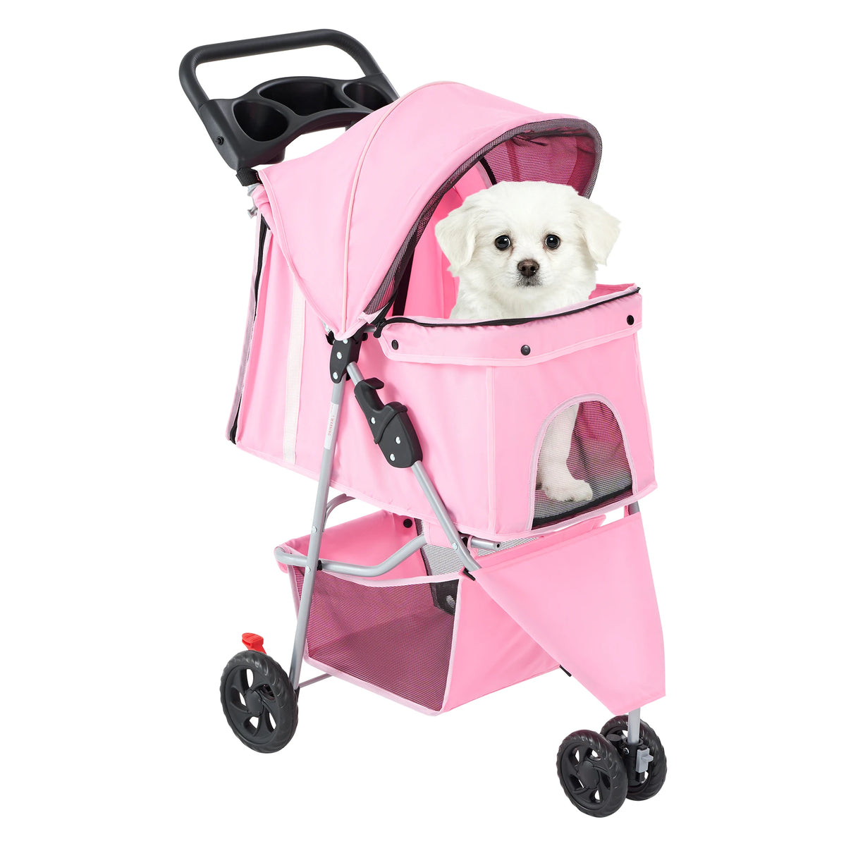 All Terrain Foldable Pet Stroller With Mesh Windows For Small Dogs