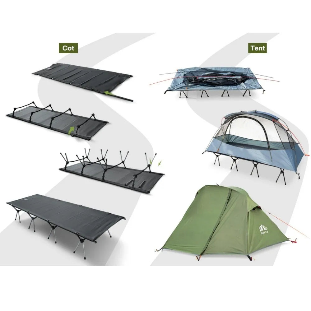 Night Cat Waterproof Elevated Camping Cot Tent With Vestibule