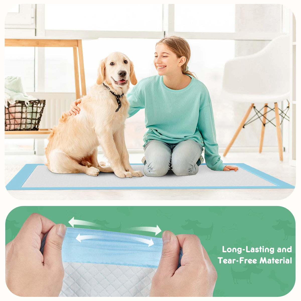 JHK Absorbent Disposable Pet Underpads For Quick Drying Leakproof Care
