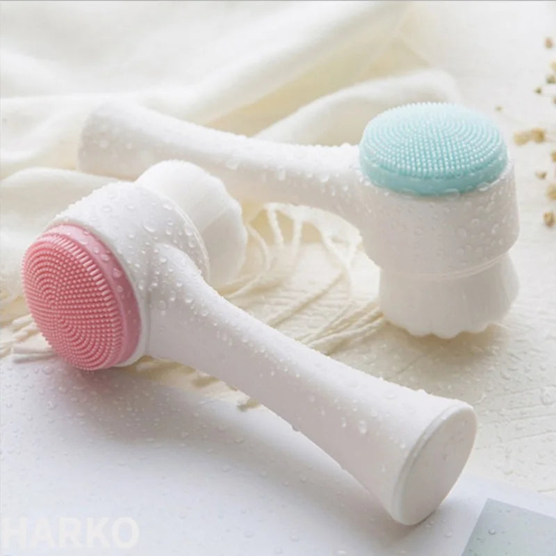 Double Sided Silicone Facial Brush For Deep Cleansing And Exfoliation