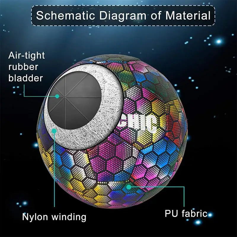 Professional Luminous Reflective Soccer Ball For Night Training Sessions
