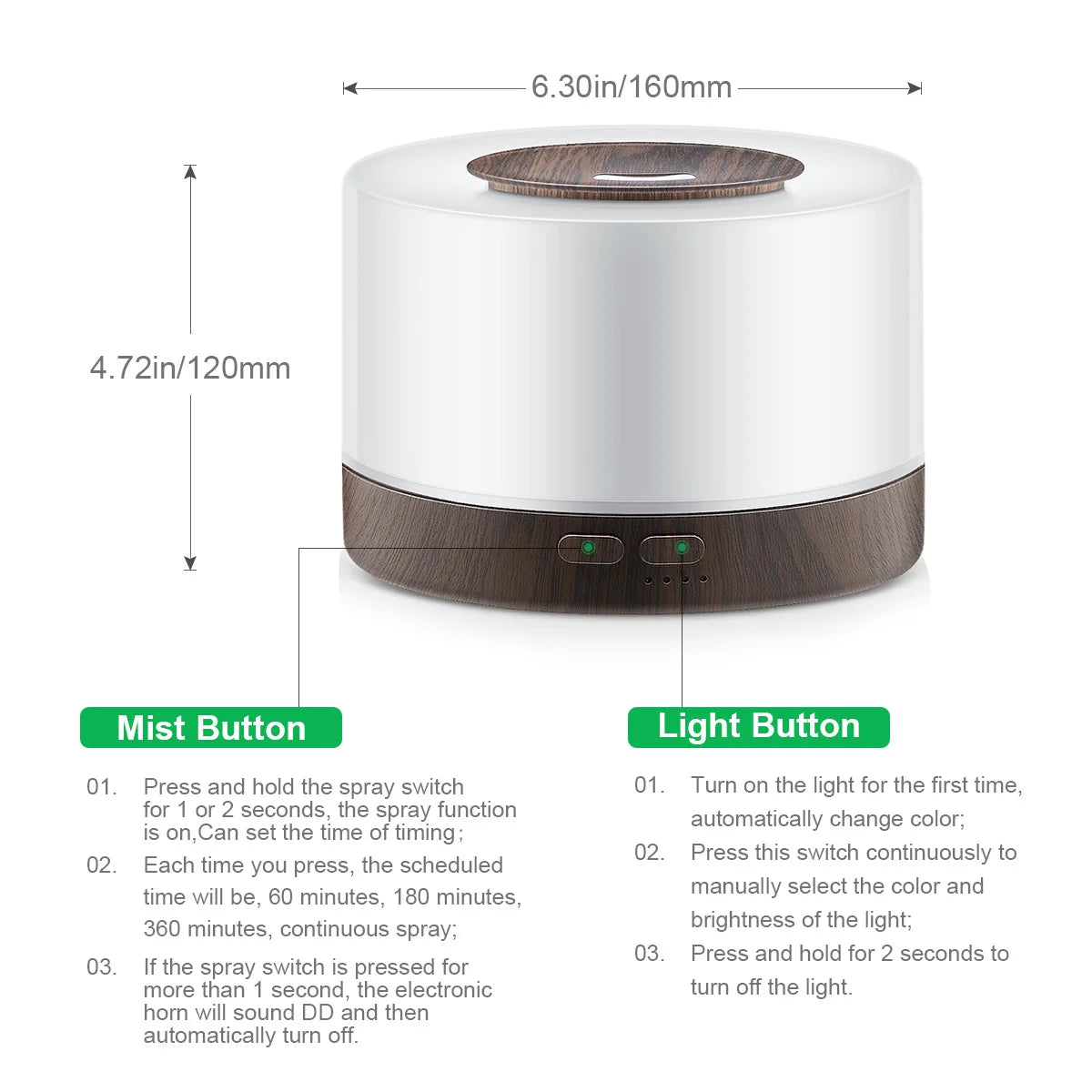 Miflame Ultrasonic Cool Mist Aromatherapy Humidifier
