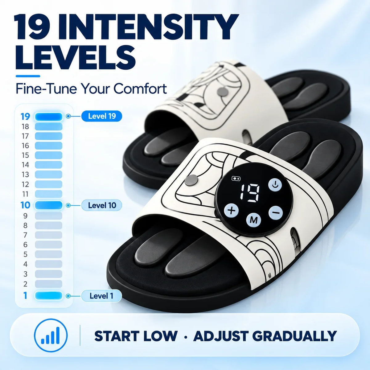 Oimg Ems Foot Massage Slippers Rechargeable Open Toe