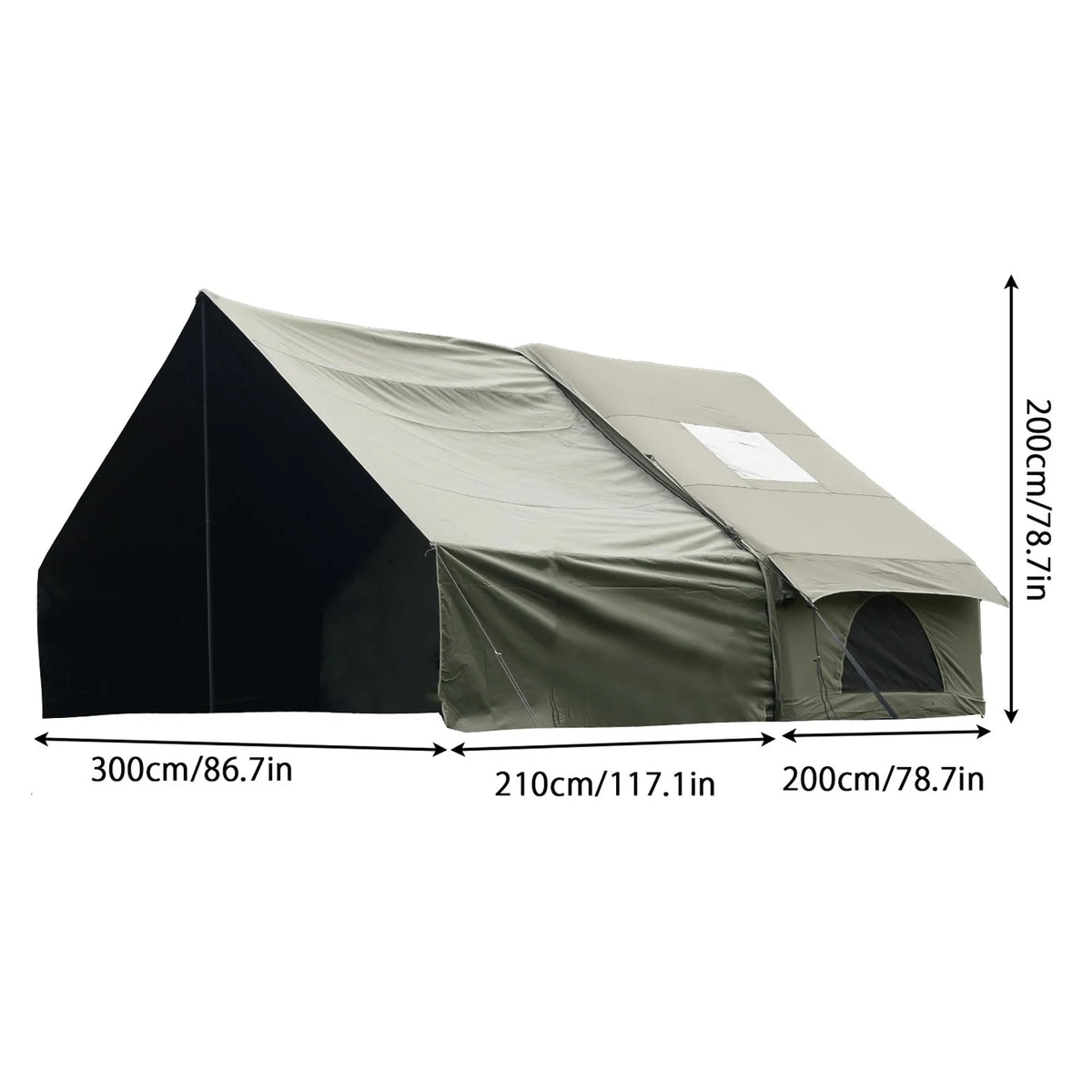 Pakicetus Easy Setup Inflatable Glamping Tent With Roof Window