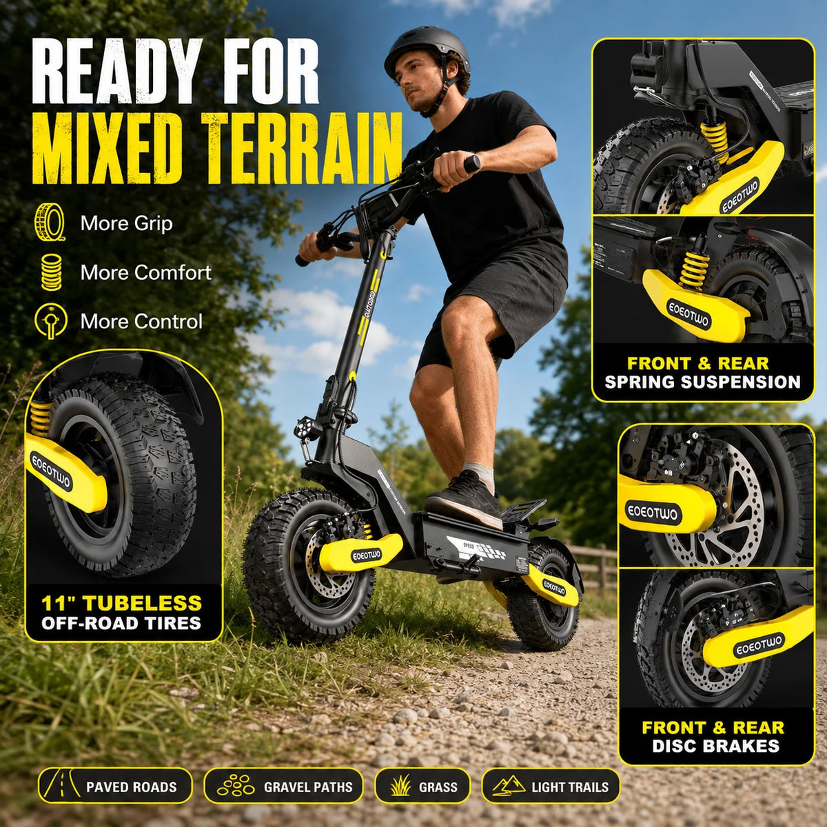 EOEOTWO Foldable Off Road Electric Scooter For Adults