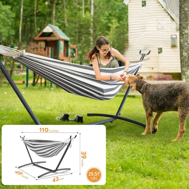 Gyroor Heavy Duty Adjustable Stand Hammock With Carry Sack
