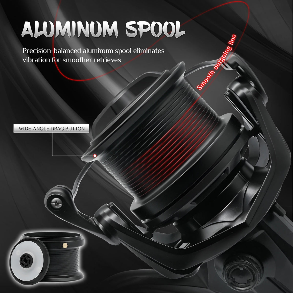 Rooblins Heavy Duty Aluminum Spinning Fishing Reel For Surf