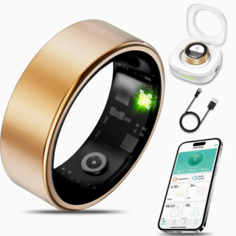 Smart Steel Ring With Bluetooth Calls And Heart Rate Monitoring