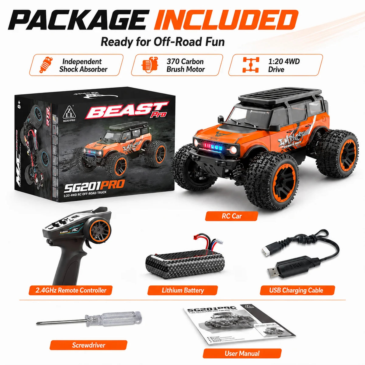 ZNLYRION 4WD Electric Off Road RC Truck With Battery Toy