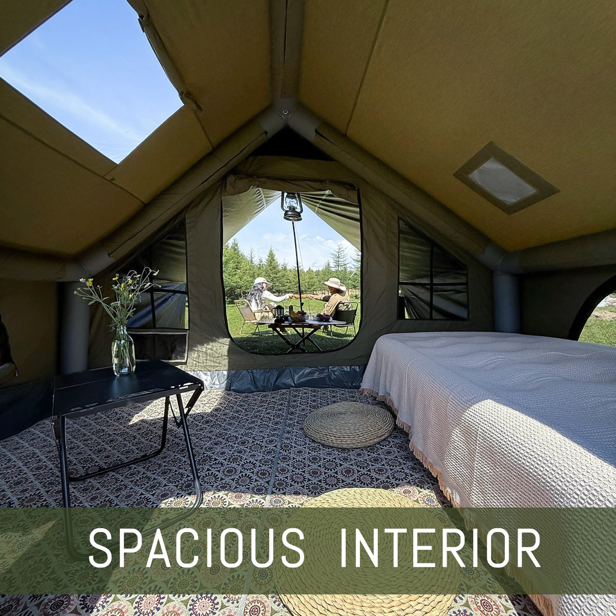 Pakicetus Easy Setup Inflatable Glamping Tent With Roof Window