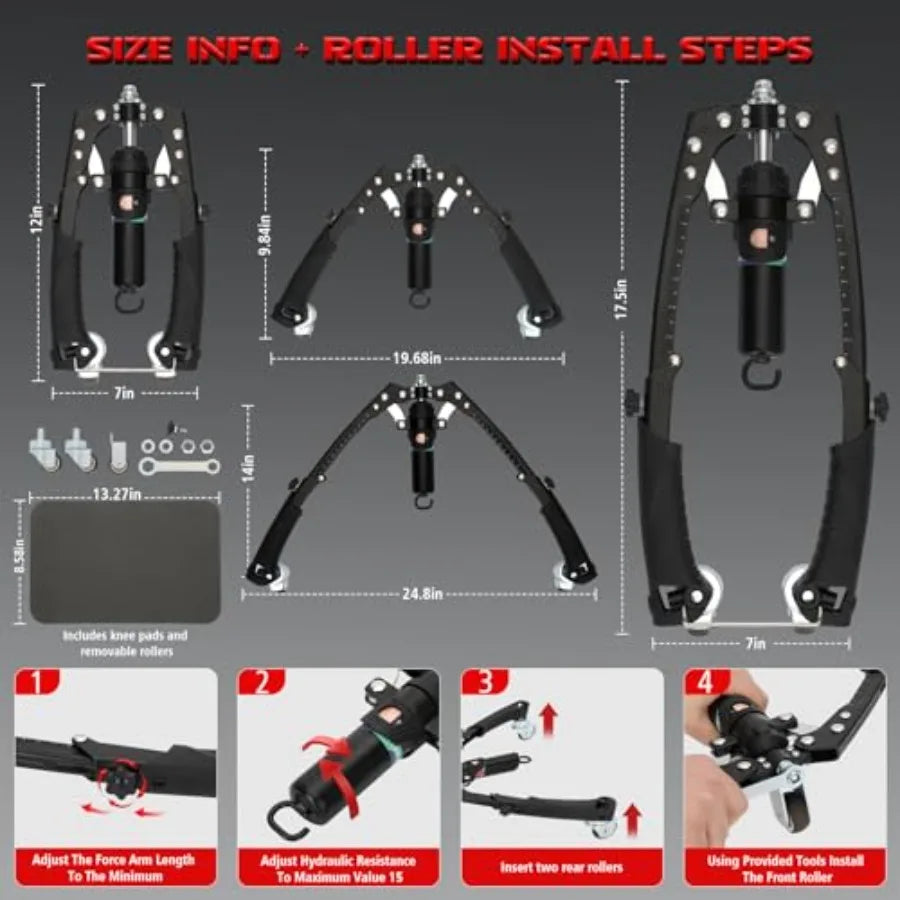 Twister Arm Trainer with Adjustable Resistance Band Ab Roller