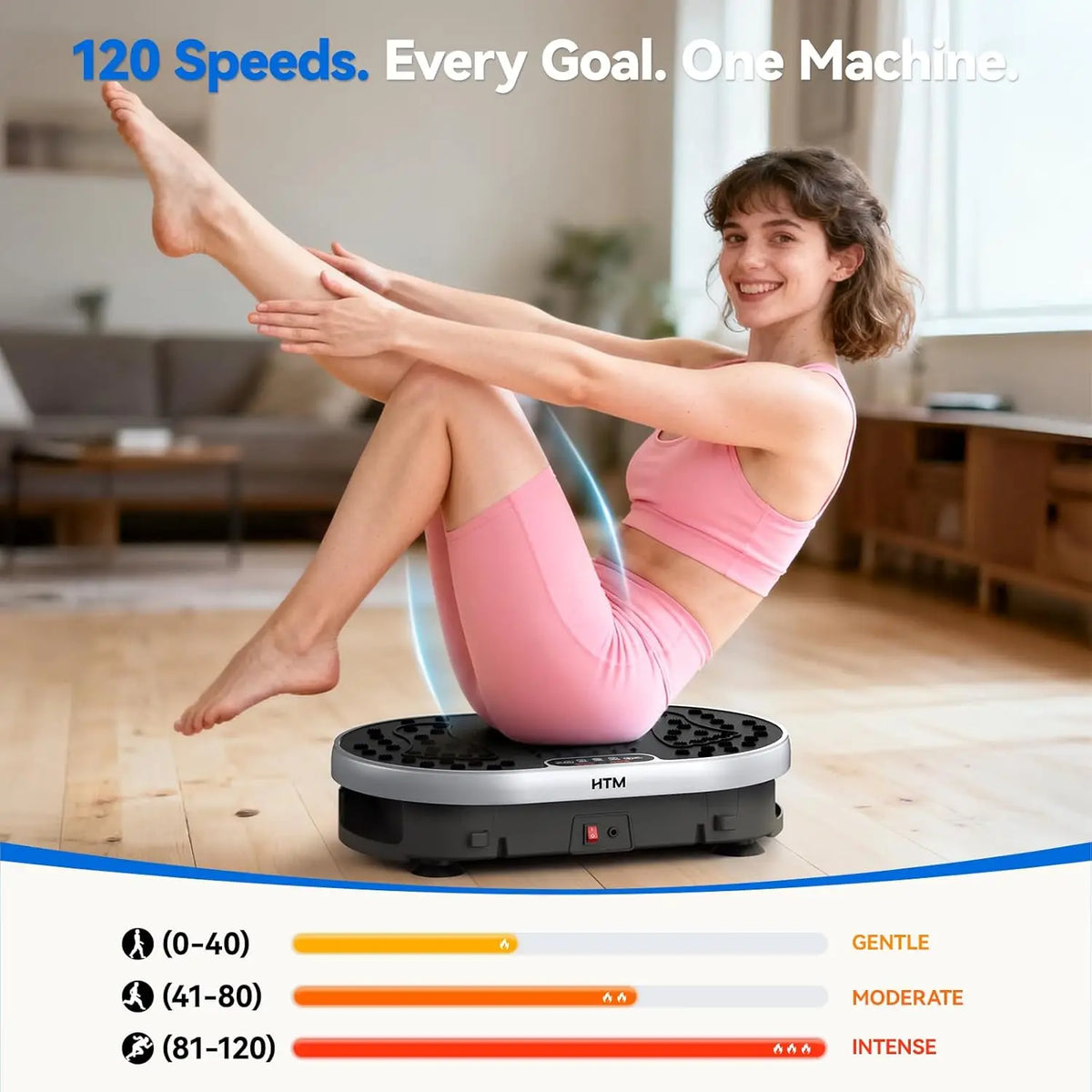 HTM Vibration Plate Exercise Machine With Remote Control For Fitness