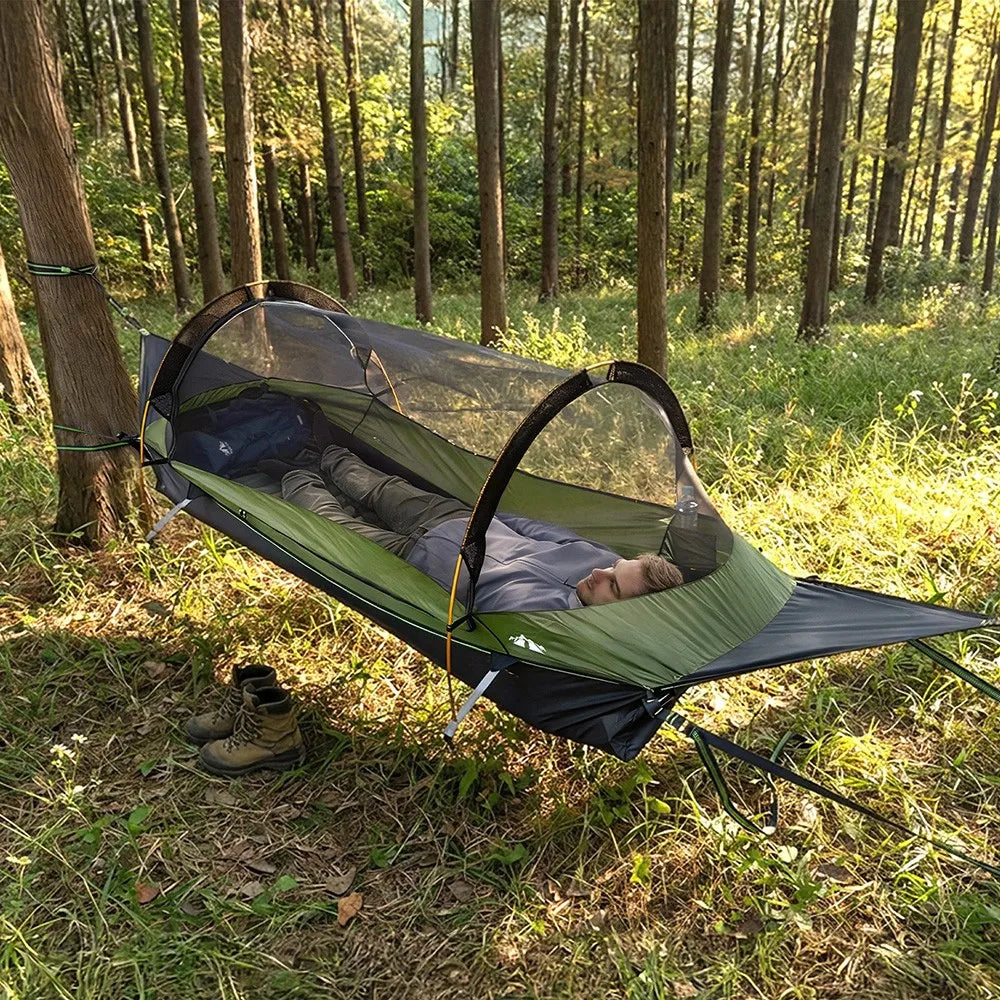 Night Cat Flat Lay Hammock Tent With Air Pad And Rainfly