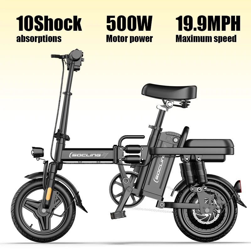 Compact Foldable Electric Bicycle Featuring Powerful Brushless Motor