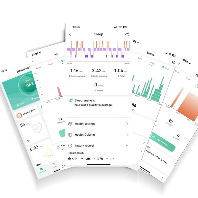 Bluetooth Enabled Smart Ring Monitoring Heart Rate Blood Pressure Steel