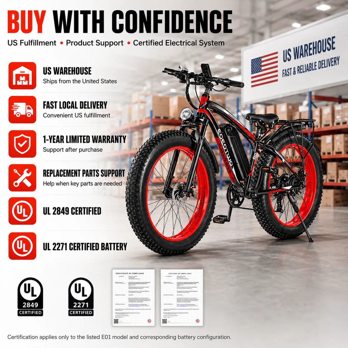 EOEOTWO Electric Bike With Removable Battery And Dual Disc Brakes
