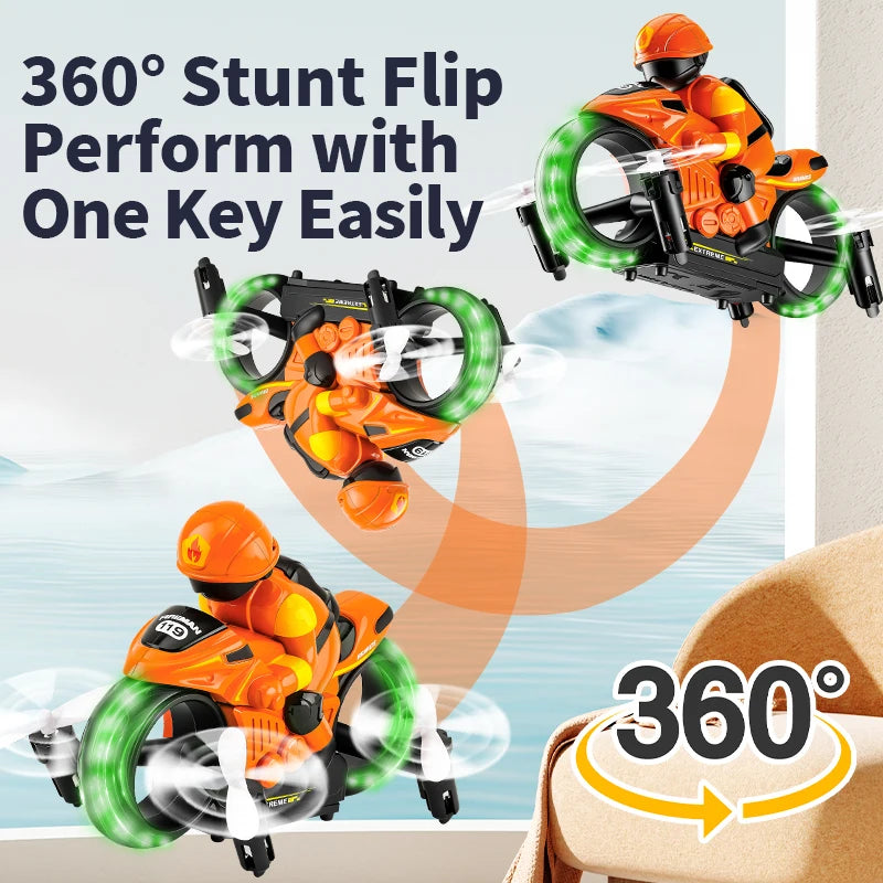 Hywiwine 2 In 1 Remote Control Rc Car Drone Playset