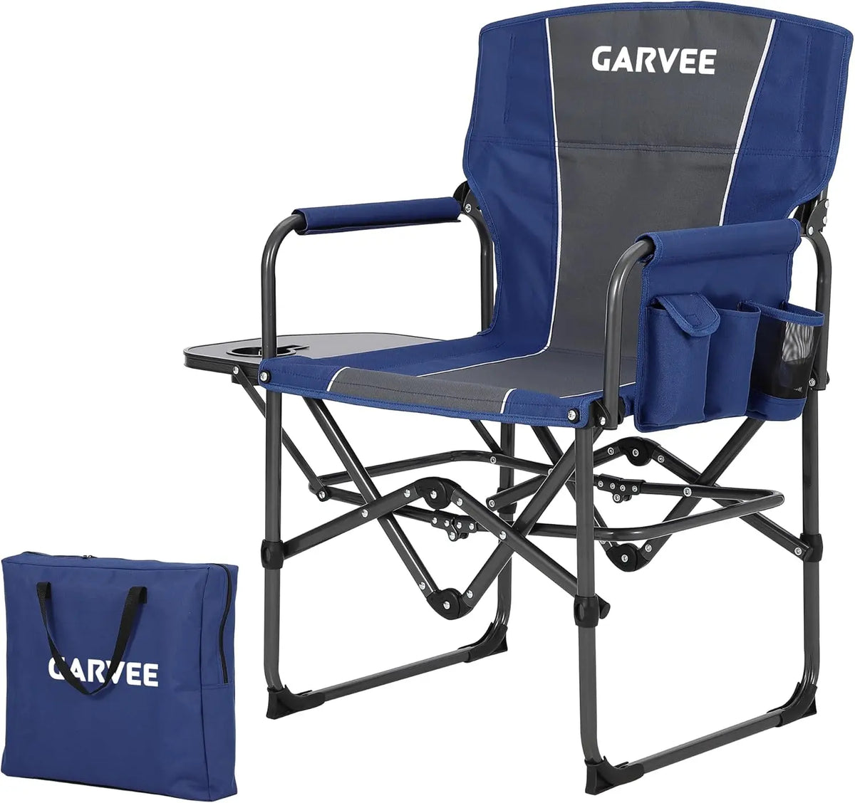 HiMISS Heavy Duty Folding Directors Chair With Table Cup Holder