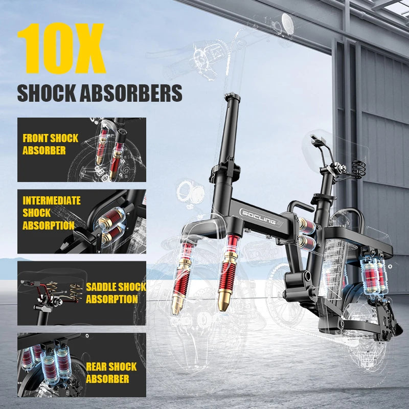 Compact Foldable Electric Bicycle Featuring Powerful Brushless Motor