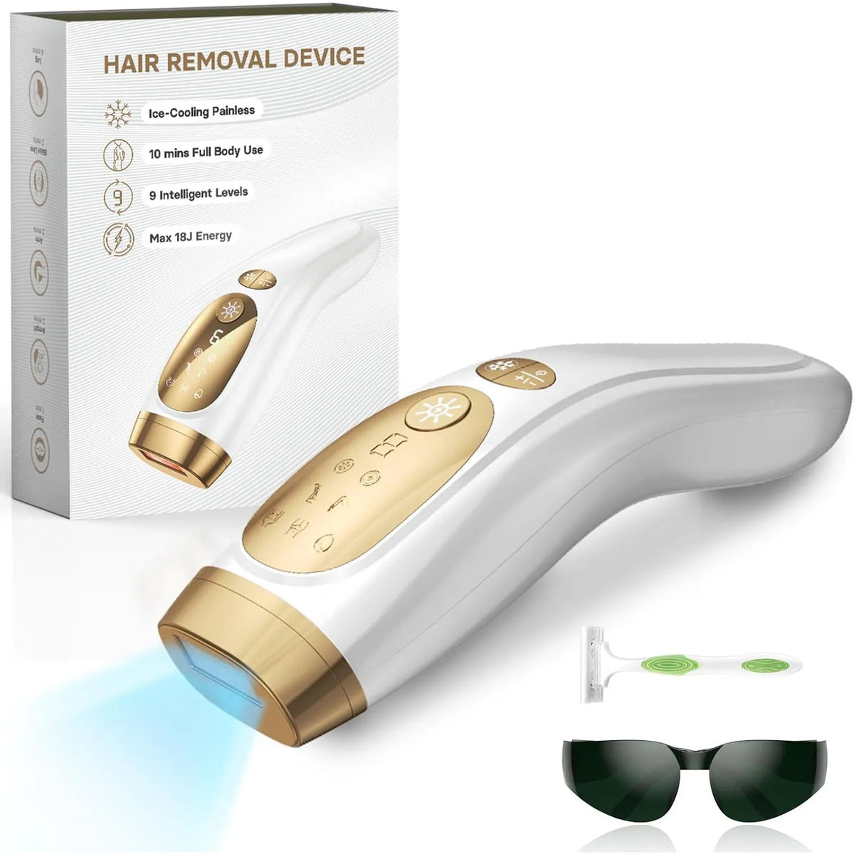 Lysmoski IPL Hair Removal Device With Ice Cooling Unlimited Flashes