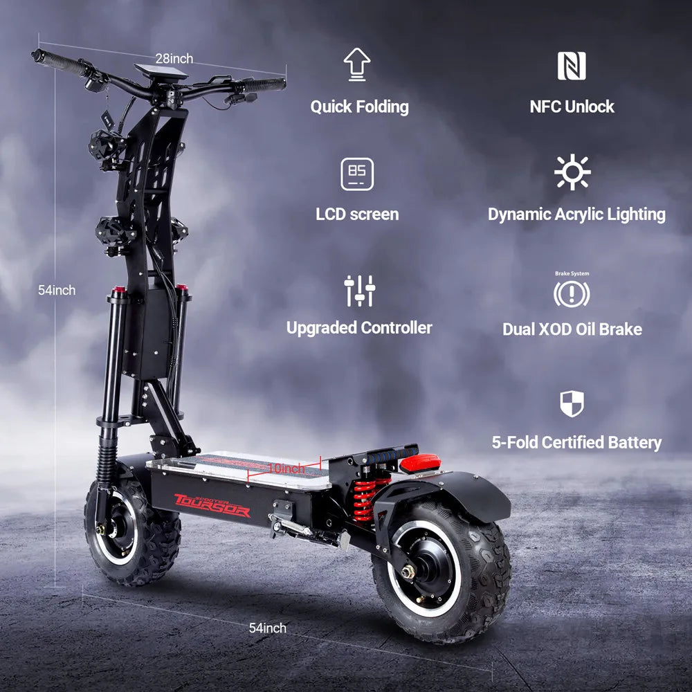 Toursor Dual Motor Electric Scooter With Nfc Keyless Entry