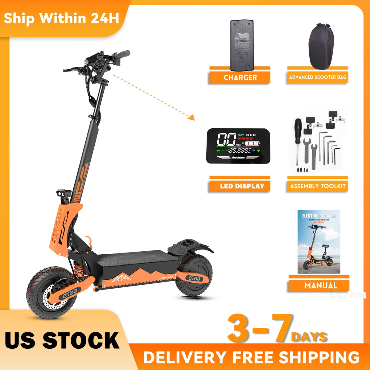 Arwibon Dual Motor Adult Folding Electric Scooter High Performance