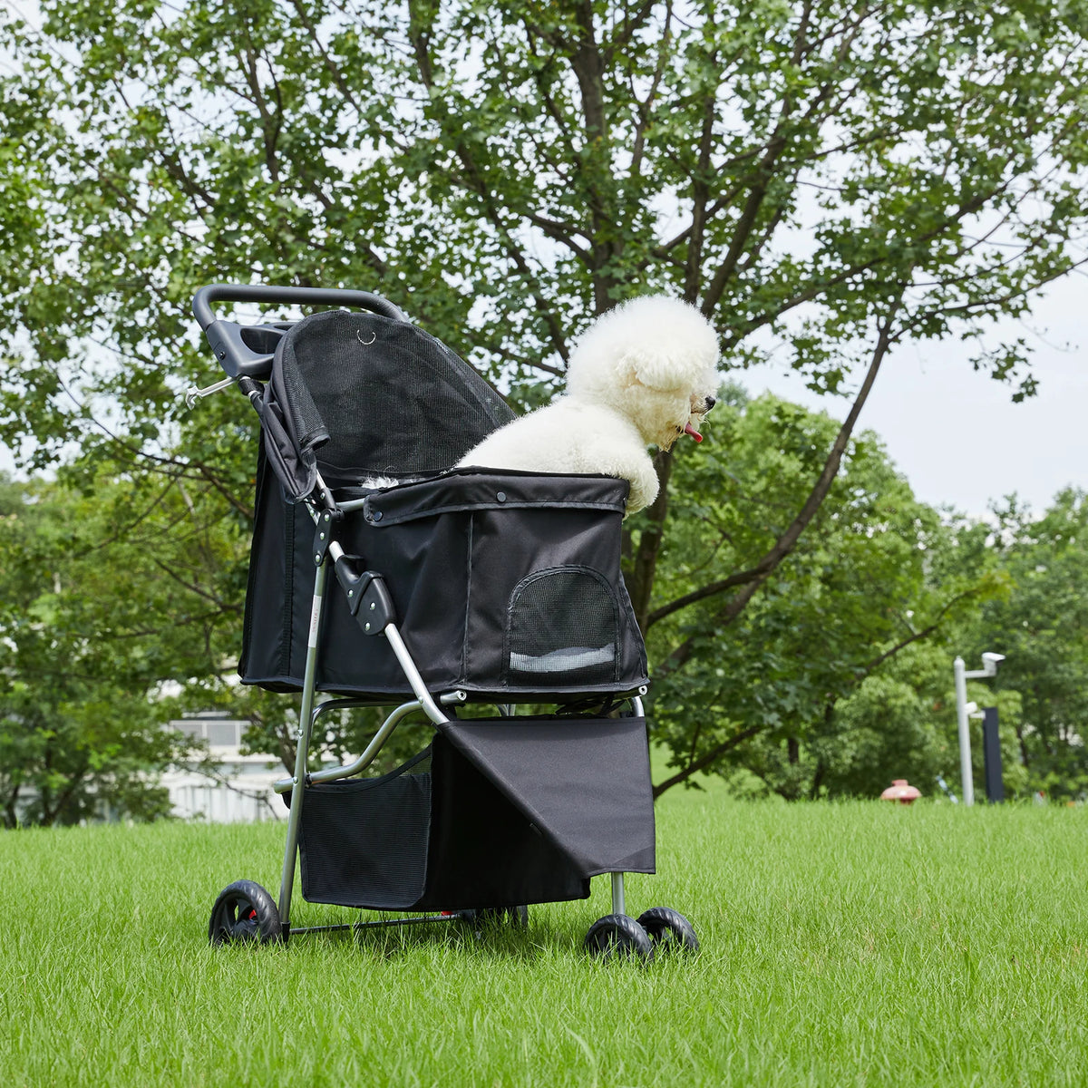 All Terrain Foldable Pet Stroller With Mesh Windows For Small Dogs