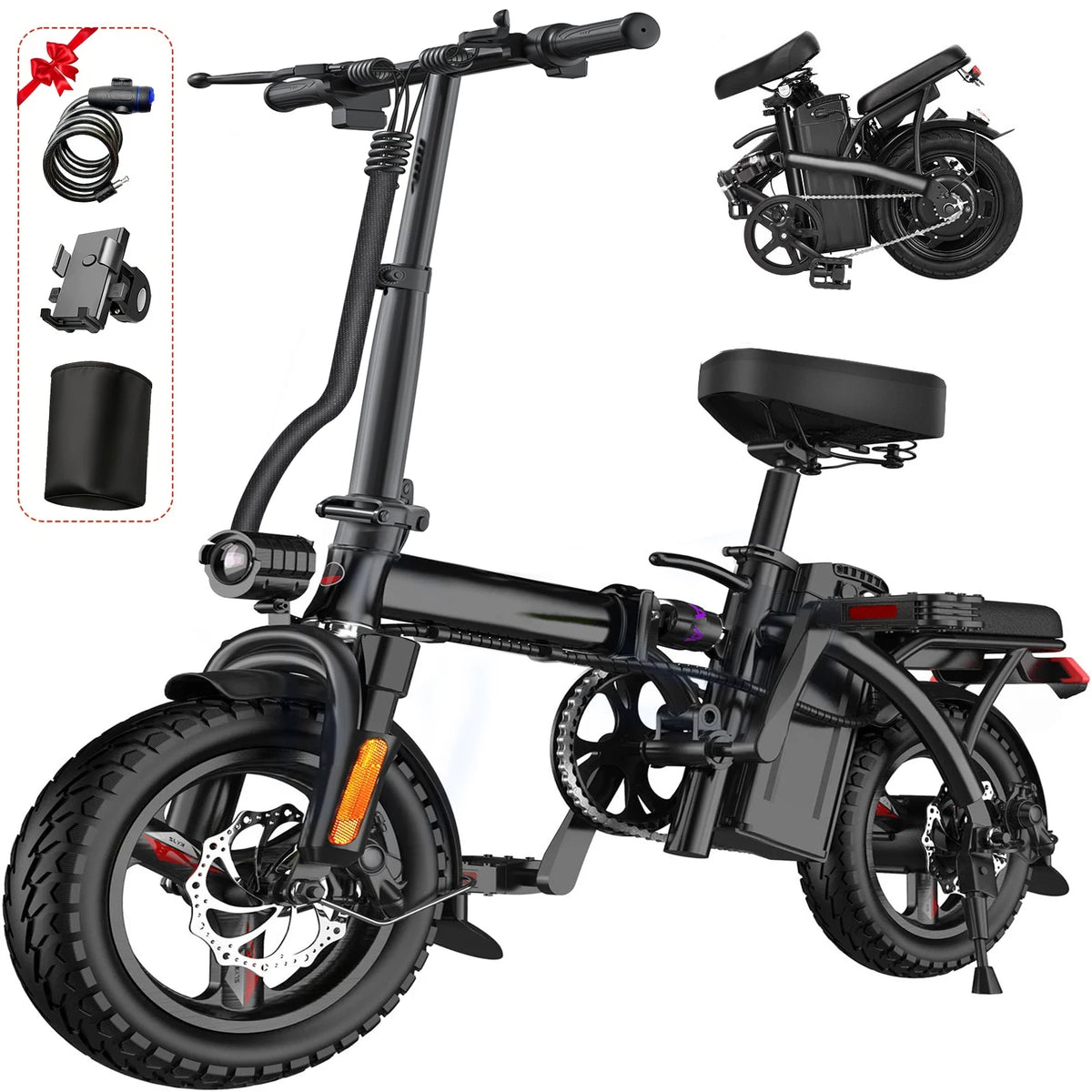 Furider Folding Electric Bike With Removable Battery