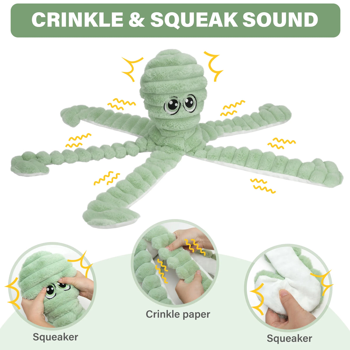 Octopus Design Plush Squeaky Dog Chew Toy For Teething
