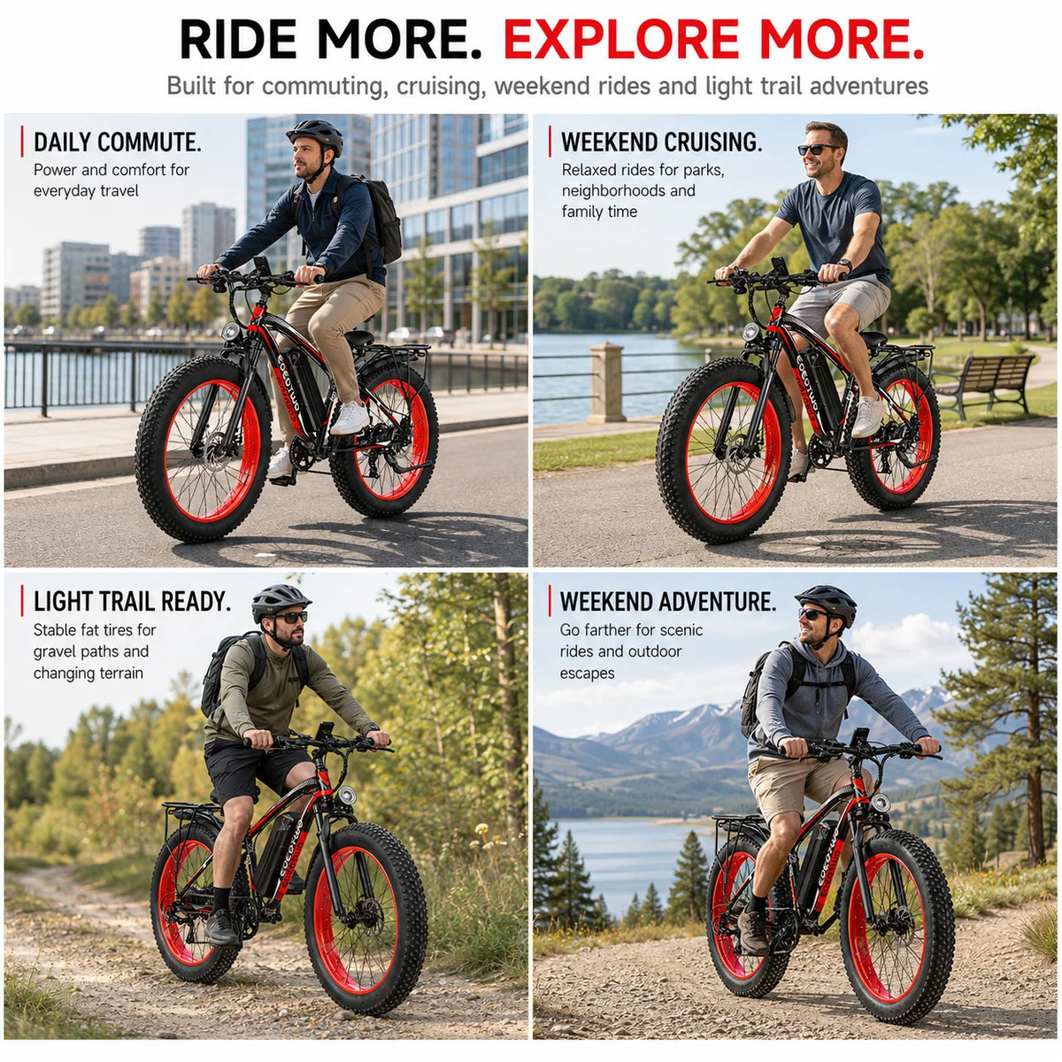 EOEOTWO Electric Bike With Removable Battery And Dual Disc Brakes