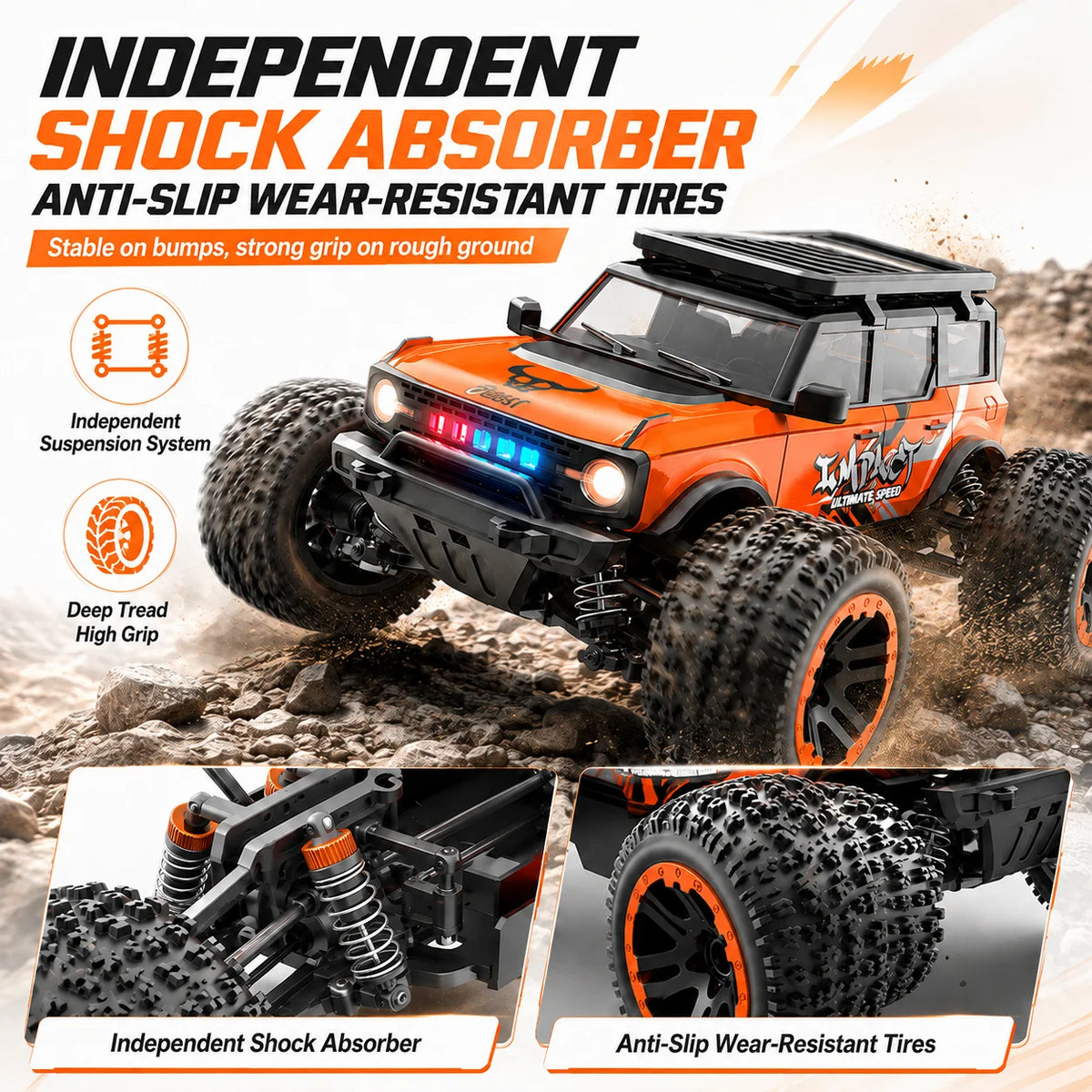 ZNLYRION 4WD Electric Off Road RC Truck With Battery Toy