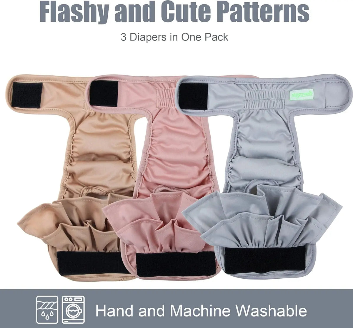 Washable Female Dog Diapers In Heat Highly Absorbent 3 Pack